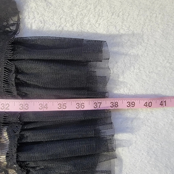 Mystree Sleeveless Dress Black Lace Crochet Tulle Hem Cocktail Party Date Sz S - Picture 8 of 8